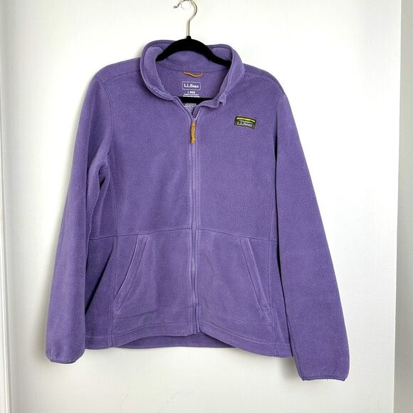 L.L. Bean Jackets & Blazers - L.L. Bean Full Zip Fleece Jacket Womens Size Large Purple Warm Fall Outdoor